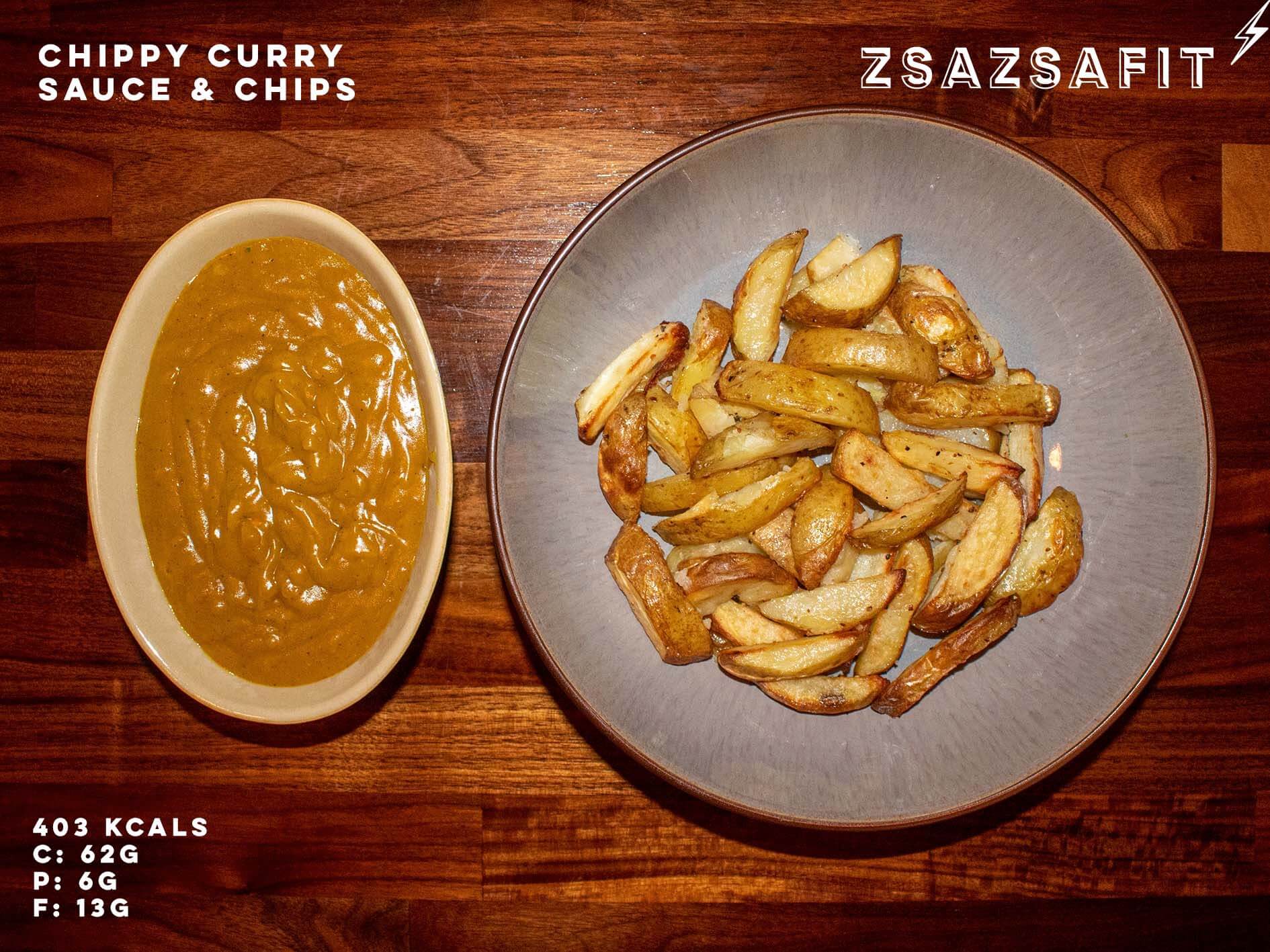 Chippy curry sauce & chips ZsaZsaFit