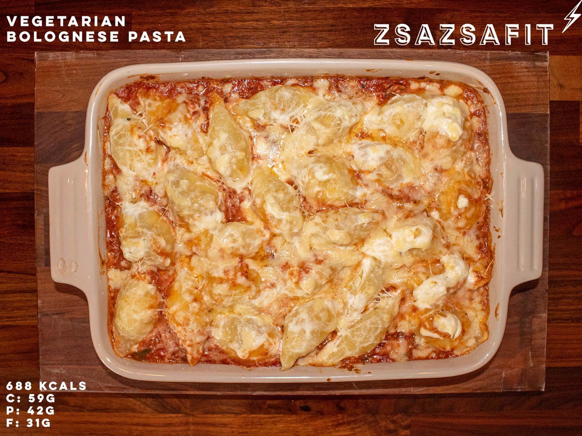 Vegetarian Bolognese pasta bake ZsaZsaFit